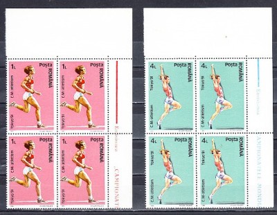 M1 TX7 20 - 1991 - CM de atetlism, Tokyo - perechi de cate patru timbre foto