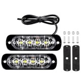 Set 2 Stroboscoape 4 LED-uri, lumini de avertizare galbene pentru Jeep, Off Road, ATV, FOXMAG24