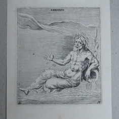 Jacques de Gheyn II "Eridanus" gravura veche 1600-1621