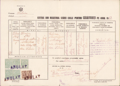 HST A1138 Extras registru stare civilă Sibiu 1947 foto