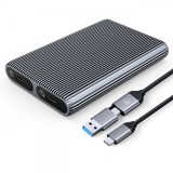 Rack Orico AM2C3-2SN Dual Disk pentru SSD SATA M.2 NVMe, Gri