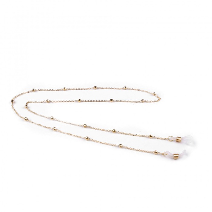 Lant metalic decorativ pentru ochelari, lungime 70 cm, Auriu rose
