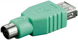 Adaptor USB A mama la PS2 tata verde