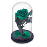 Cumpara ieftin Trandafir criogenat verde inchis (&Oslash;6,5cm) in cupola (10x20cm)
