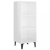 Cumpara ieftin Servanta, alb extralucios, 34,5x32,5x90 cm, lemn compozit