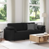 vidaXL Canapea de 3 persoane, negru, 178 cm, textil