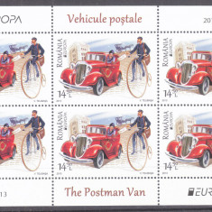 ROMANIA 2013 LP 1979 b EUROPA CEPT Vehicule Postale minicoli de 6, 2 valori MNH