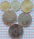 set 6 monede Hong Kong 10, 20, 50 Cents, 1, 2, 5 Dollars 1995 - 1998 UNC - A036