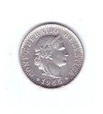 Moneda Elvetia 20 rappen 1965, stare foarte buna, curata