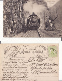 Brezoi-Lotru (Valcea)- Tren , locomotiva, tunel cale ferata-rara, Circulata, Printata