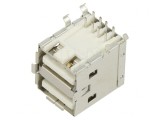 Soclu USB Dublu 2.0 pentru PCB THT 90&deg;