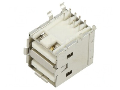 Soclu USB Dublu 2.0 pentru PCB THT 90&amp;deg; foto