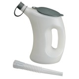 Cana gradata Pressol cu capac si palnie FLA-PE, 1L, transparenta