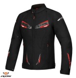 Geaca (jacheta) barbati pentru scuter - motocicleta Racing/Roadster Ixon All season model Caliber WP MS culoare: negru/alb/rosu Negru/alb/rosu 3XL