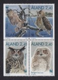 Aland (Finlanda) 1996 - Fauna WWF, bufnite, păsări, serie neuzata