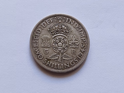 Marea Britanie -Anglia -2 shillings 1945 argint foto
