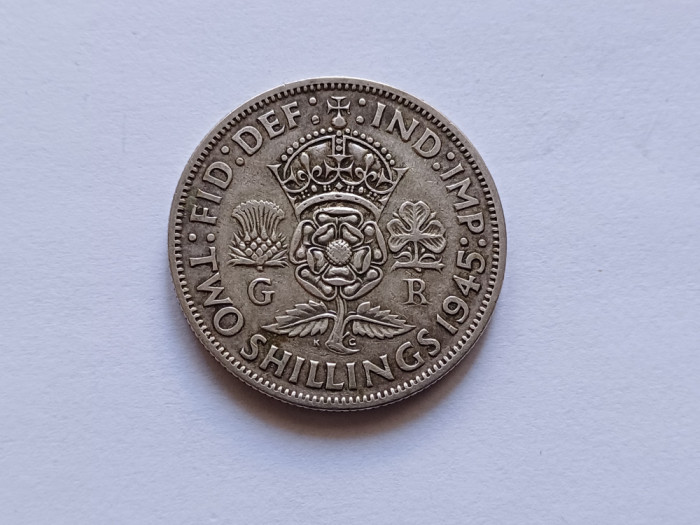 Marea Britanie -Anglia -2 shillings 1945 argint