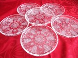 SET SERVICIU FARFURII PENTRU TORT / DESERT DIN CRISTAL VITROMETAN MEDIAS 14 CM