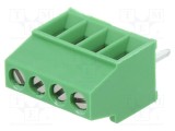 Regletă de conexiuni TE Connectivity pentru PCB &icirc;n unghi 90&deg;, 2,54mm, 4 piste, 10A