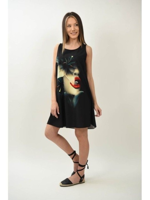 ROCHIE SCURTA NEAGRA FARA MANECI SI TALIE LILY TALIE UNICA Negru