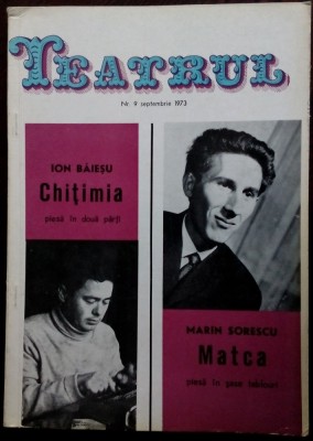 TEATRUL NR.9/1973(include piesa CHITIMIA de ION BAIESU + MATCA de MARIN SORESCU) foto