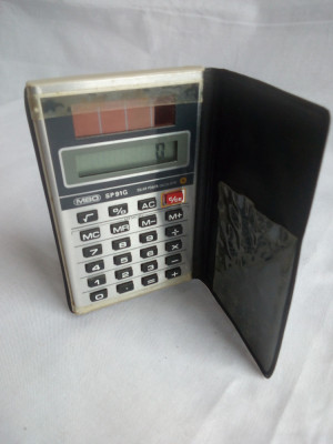 Calculator de buzunar MBO SP91G solar, vintage, perfect functional foto