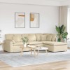 VidaXL Canapea modulară cu taburet și perne, material textil, crem