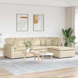 VidaXL Canapea modulară cu taburet și perne, material textil, crem