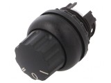 Comutator Rotativ 22mm Negru 3 Poziții
