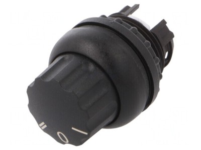 Comutator Rotativ 22mm Negru 3 Poziții foto