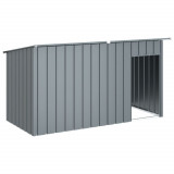 Cusca caine cu acoperis antracit 196x91x110 cm otel galvanizat GartenMobel Dekor, vidaXL