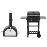 Cumpara ieftin Cuptor de pizza si gratar 3-in-1 de exterior, negru
