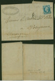 France 1867 Postal History Rare Old Cover + Content Paris to Periqueux DB.517