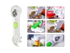 Deschizator de Capace, Multifunctional 7 in 1, Plastic/Metal, Alb/Verde