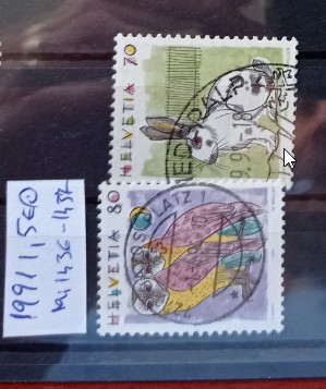 TS21 - Timbre serie Elvetia 1991 Mi1436-1437