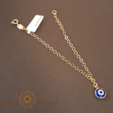 Cumpara ieftin Bratara placata cu aur cu Ochiul Mediteranean - 19 cm