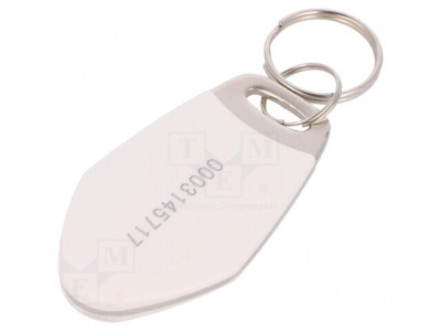 Breloc RFID Metal Plastic Alb 125kHz foto