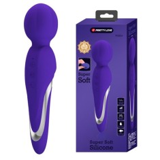 Vibrator Masaj Walter, 7 Moduri Vibratii &amp; 5 Intensitati, Silicon, USB, Violet, 21.6 cm