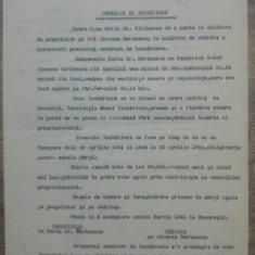 Contract de inchiriere/ 1941, Bucuresti, sectorul I Galben