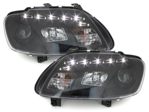 Faruri LED DRL DAYLIGHT VW Touran 1T Caddy (02.2003-10.2006) Negru Performance AutoTuning