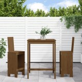 VidaXL Set mobilier de bar, 3 piese, maro miere, lemn masiv de pin