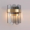 Lampa de Perete in Interior, Flippy, Lampa de Lux pentru Decor de Interior, Corp de Iluminat Tip aplica, din Inox Auriu si Cristal, Lumina Calda Rece
