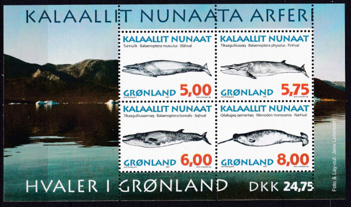 DB1 Fauna Marina Balene Groenlanda 1997 MS MNH