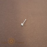 Piercing pentru nas din argint cu cristal zirconia alb patrat