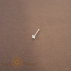 Piercing pentru nas din argint cu cristal zirconia alb patrat