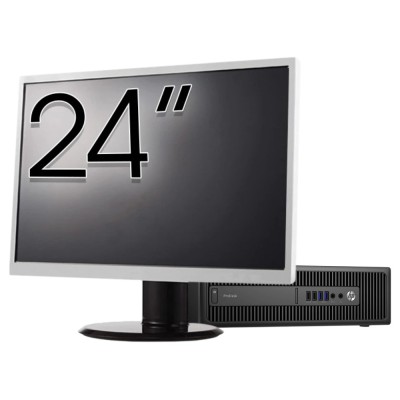 Pachet PC Second Hand HP ProDesk 600 G2 SFF, Intel Core i5-6500 3.20GHz, 8GB DDR4, 500GB HDD + Monitor 24&amp;amp;quot; NewTechnology Media foto