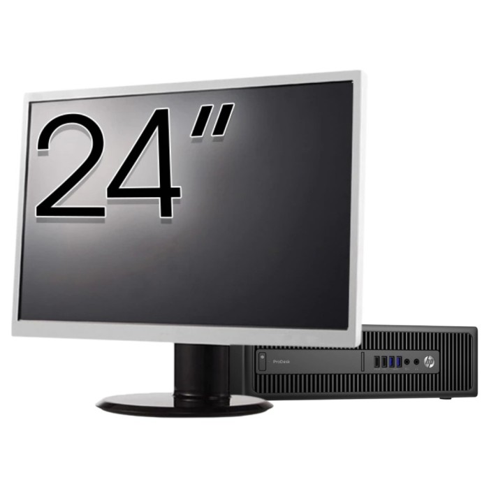 Pachet PC Second Hand HP ProDesk 600 G2 SFF, Intel Core i5-6500 3.20GHz, 8GB DDR4, 500GB HDD + Monitor 24&amp;quot; NewTechnology Media