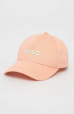 HUGO șapcă de baseball din bumbac culoarea portocaliu, cu imprimeu 50496033
