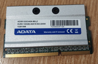 Kit memorii Adata Sodimm Ddr3 2x 4Gb PC3-10600 1333Mhz cu RADIATOR foto