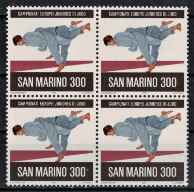 SAN MARINO 1981 - Sport, Judo, Camp. European/ emis. completa MNH (in bloc) foto